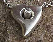 Diamond and sterling silver heart necklace