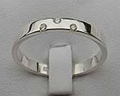Sterling silver diamond wedding ring