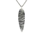 Titanium pendant featuring a natural print design on a titanium chain