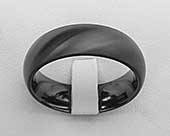 Domed black mens wedding ring