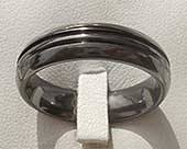 Domed black wedding ring for men