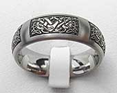 Celtic dog titanium ring