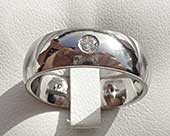 Domed diamond set wedding ring