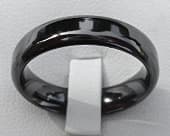 Domed plain black wedding ring