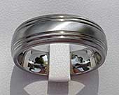 Domed titanium wedding ring