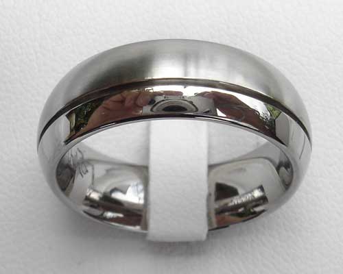 Twin Finish Domed Titanium Wedding Ring | LOVE2HAVE UK!