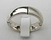 Twin finish silver wedding ring