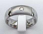 Domed two tone diamond wedding ring