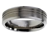 Double grooved plain wedding ring
