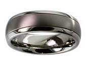 Dual finish domed plain wedding ring
