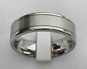 Dual finish plain wedding ring