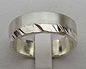 Dual finish silver designer wedding ring