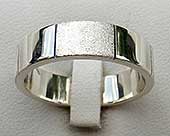 Dual finish silver wedding ring