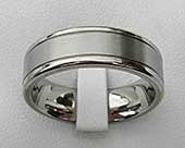 Dual finish titanium wedding ring
