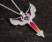Dynamic womens silver eagle necklace