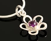 Elegant amethyst silver chain pendant