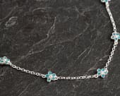 Elegant forget me not silver necklace