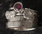 Elegant handcrafted silver stacking rings