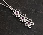 Elegant purple amethyst silver chain necklace