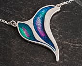 Enamelled contemporary silver necklace