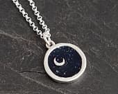 Enchanting midnight sky silver necklace
