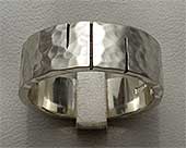 Hammered sterling silver ring