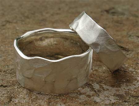 Hammered silver rings