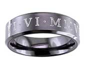 Black Roman numeral ring