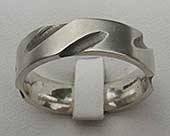 Designer silver wedding ring