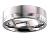 Flat grooved designer plain wedding ring