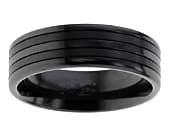 Flat mens black designer ring