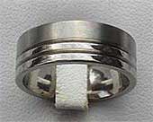Flat two tone plain wedding ring