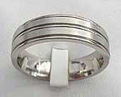 Flat grooved plain wedding ring