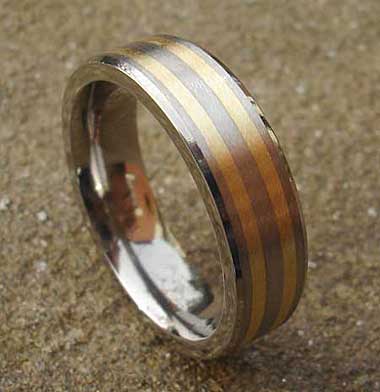 Flat titanium wedding ring
