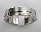 Flat profile titanium wedding ring