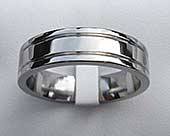 Flat titanium wedding ring