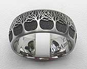 Forest design titanium ring