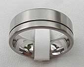 Frosted finish titanium wedding ring