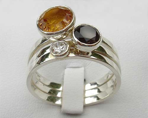 gemstone stacking rings