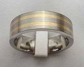 Gold inlaid titanium wedding ring