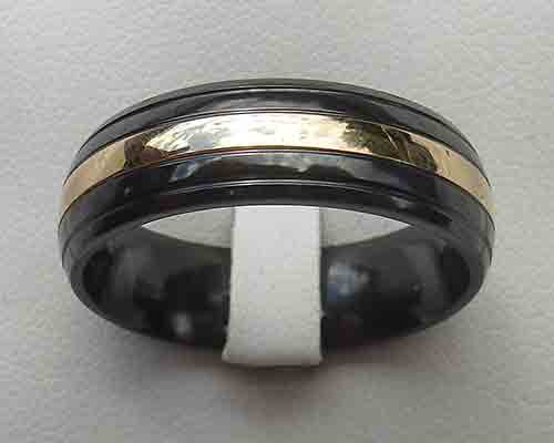 gold inlaid wedding ring