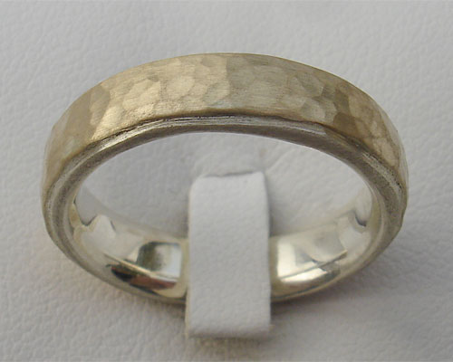 gold inlay silver ring