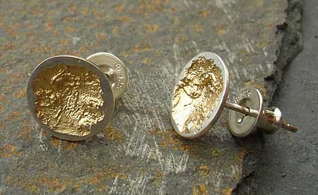gold plate designer stud earrings
