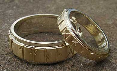 Gold runic rings
