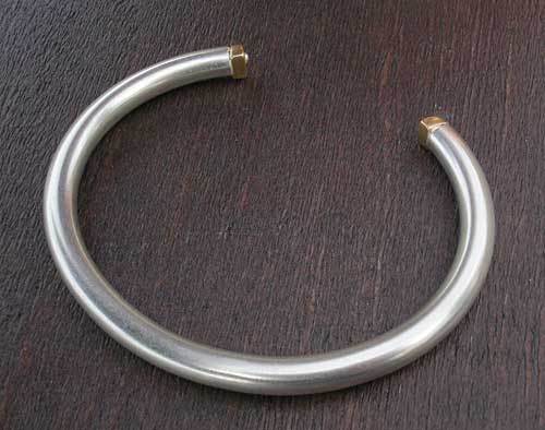 Gold and silver torc bracelet