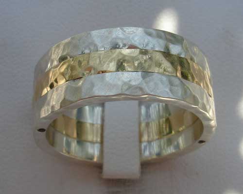 9ct gold and silver wedding ring