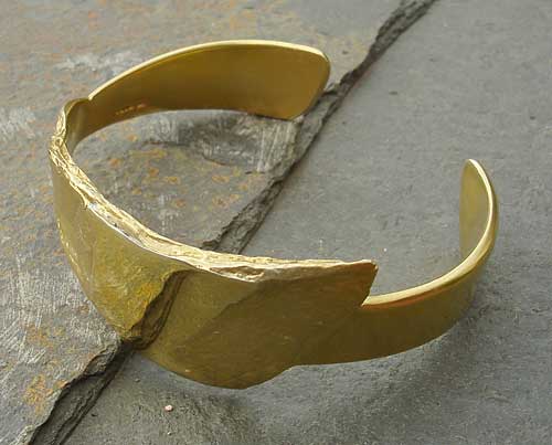gold slate cuff bracelet
