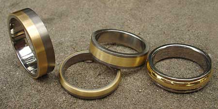 gold and titanium wedding rings