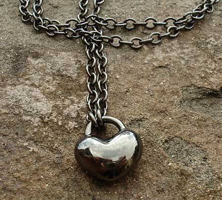 gothic black heart necklace