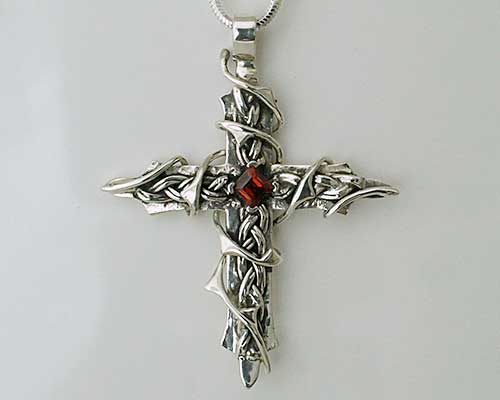 Gothic Celtic silver cross